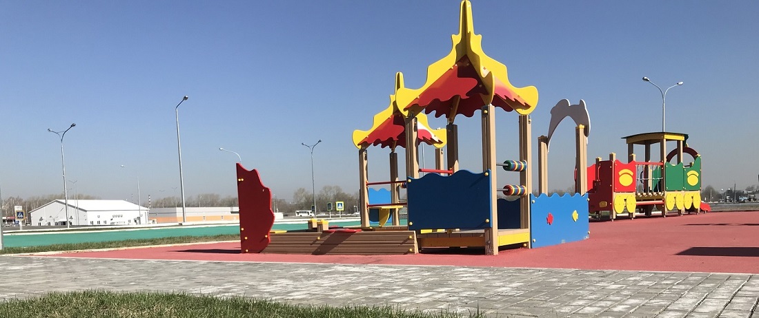 Детская площадка из резиновой крошки в детском саду
